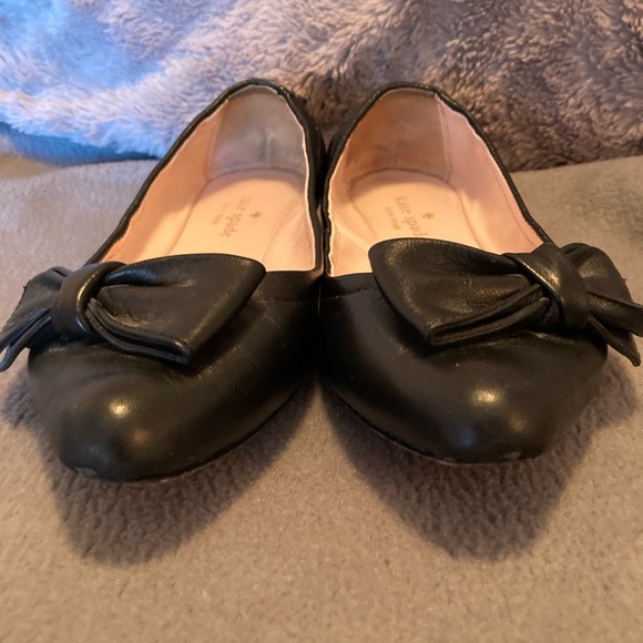 Kate Spade Black Sz 6.5M Bow Ballet Flats Shoes Slip On Comfort Suki Scrunch - Picture 7 of 13